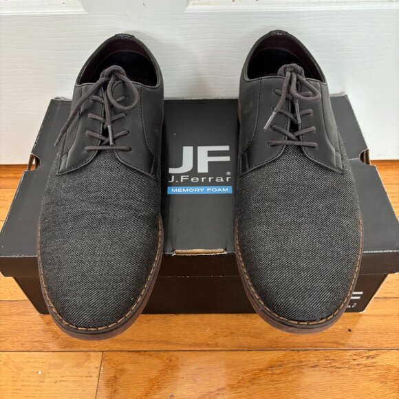 NEW JF J.FERRAR Marcus Oxford Shoes in Black Memory Foam MEN'S 10 - Picture 2 of 11